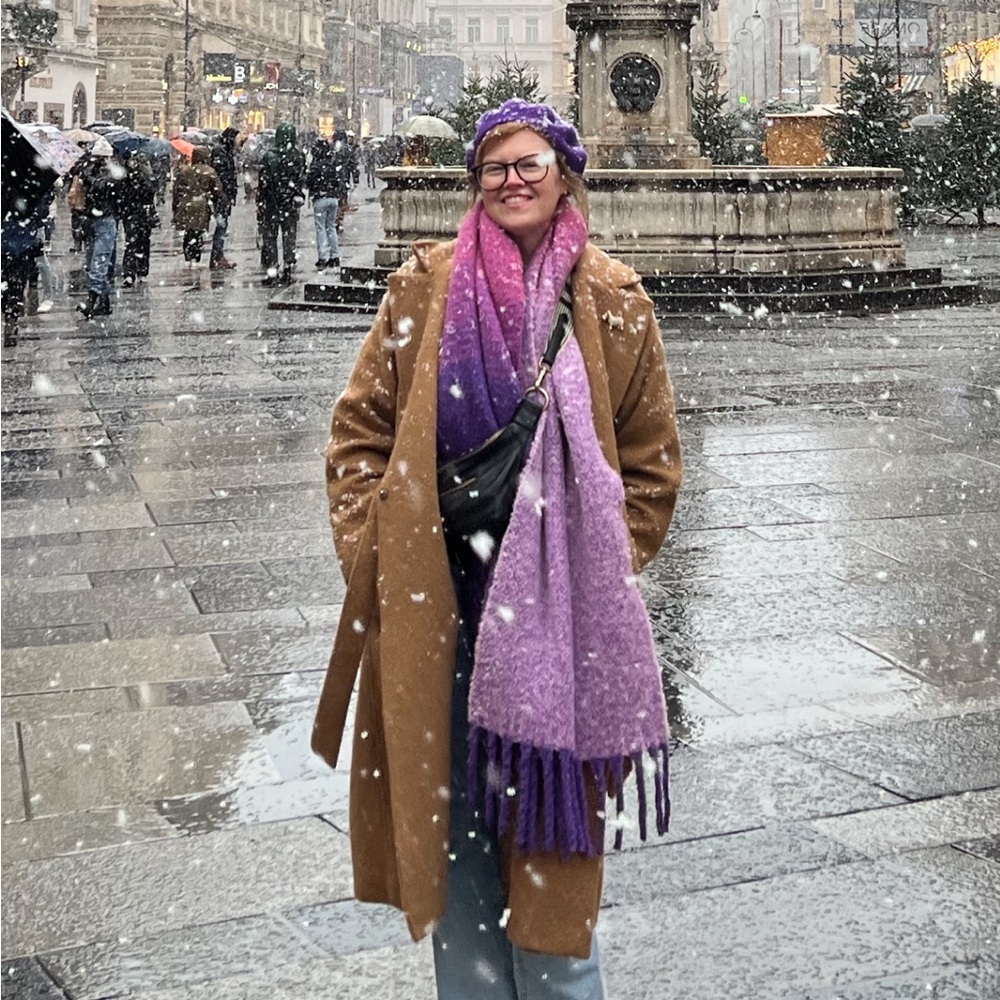 Matching Set!🧣Oversized Wool Purple Ombré Scarf + Purple Beret - & Other Stories - Picture 6 of 6